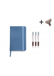 Set Notizbuch A5 + Farbkugelschreiber Blau