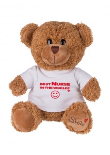 Teddybär Best Nurse In The World mit Namensaufdruck