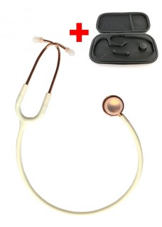 Hospitrix Stethoskop Professional Line Pink Gold Edition Weiß + Kostenlose Premium Tasche!