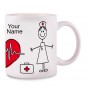 Tasse Stick Nurse Weiß
